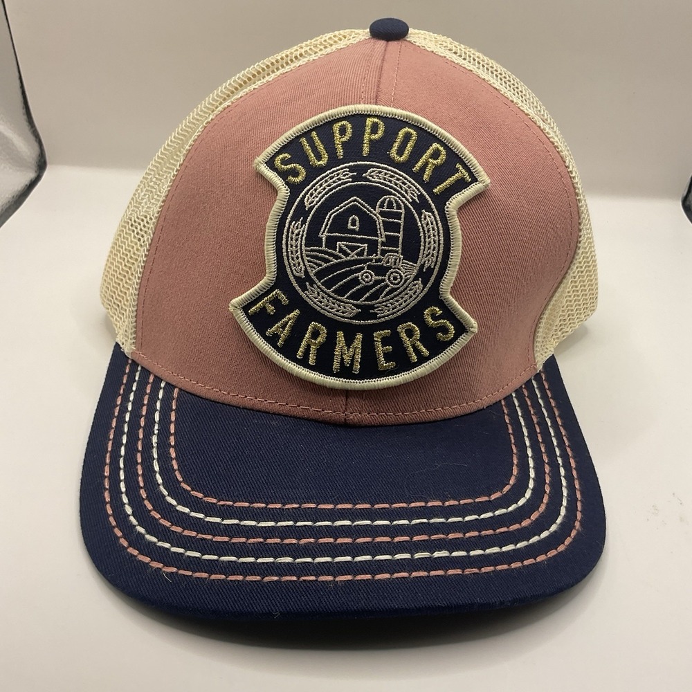 John Deere‎ Support Farmers Truckers Snap Back Cap, Navy Bill Pink Front